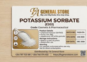 Potassium benzoate (chemical formula C₆H₅COOK)